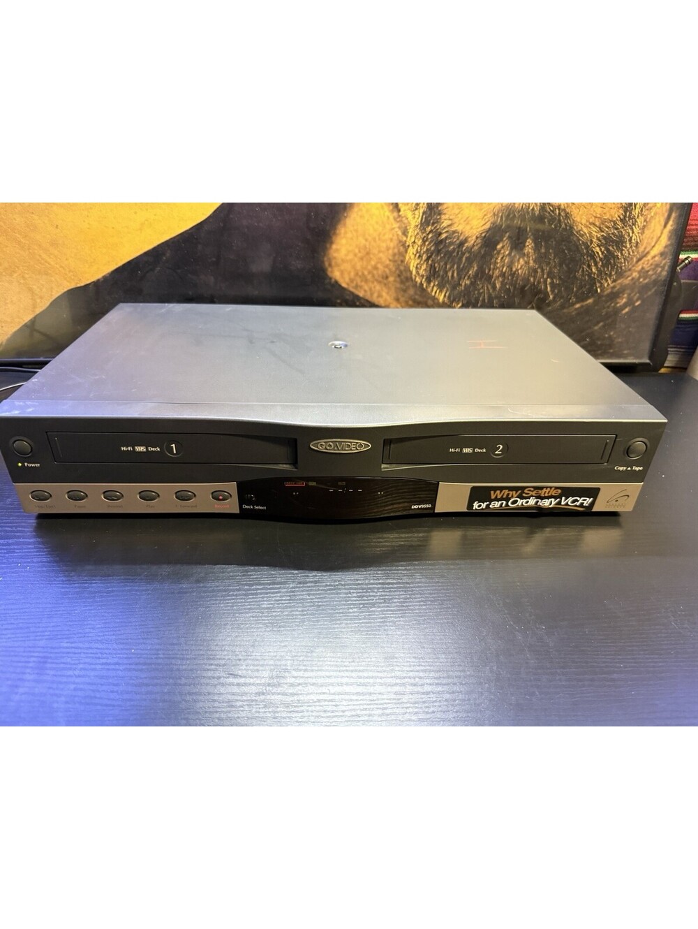 GoVideo DDV9550 Dual Deck Hi-Fi Stereo VHS VCR Player Recorder Copy Tested Work